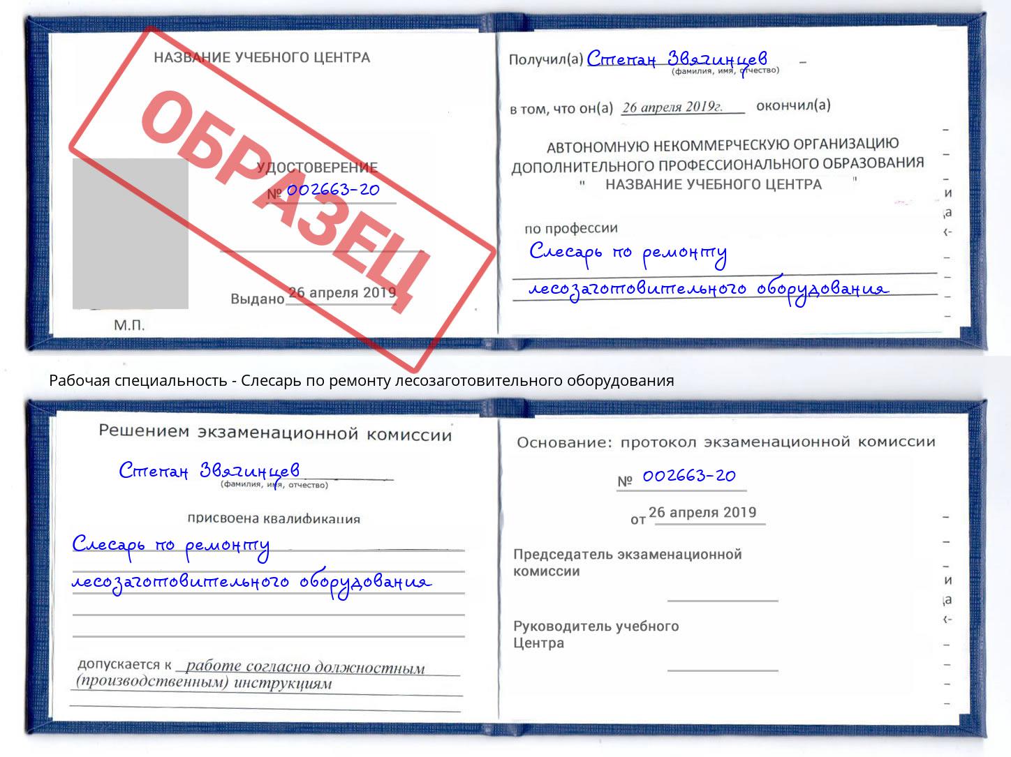 Слесарь по ремонту лесозаготовительного оборудования Свободный
