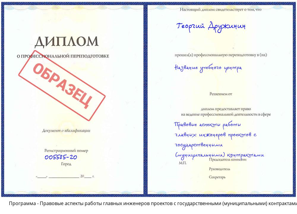 Правовые аспекты работы главных инженеров проектов с государственными (муниципальными) контрактами Свободный